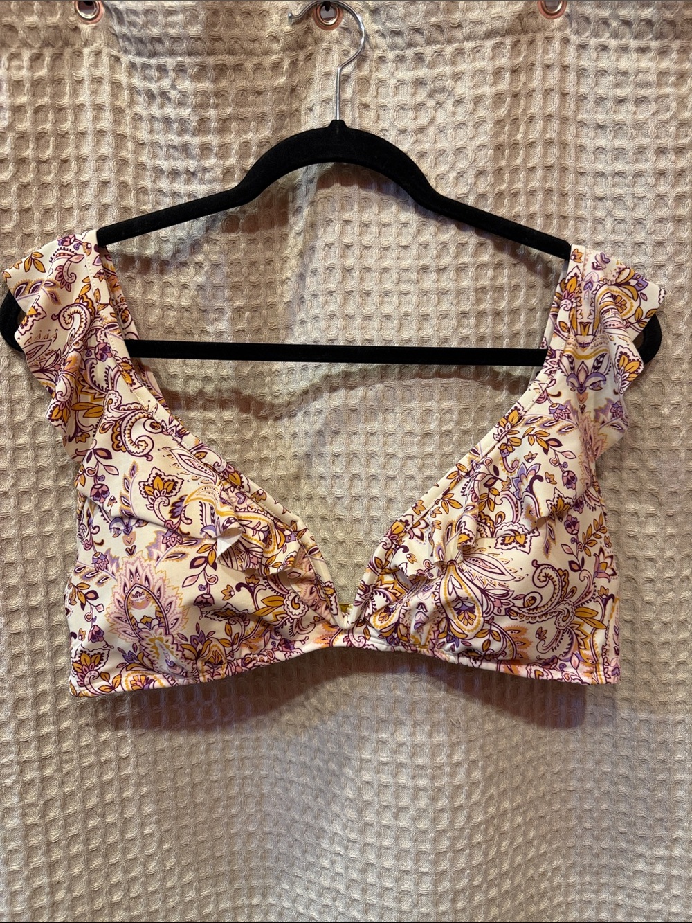 ⚜️ Shade & Shore bandeau ruffle bikini top sz L (12-14)
